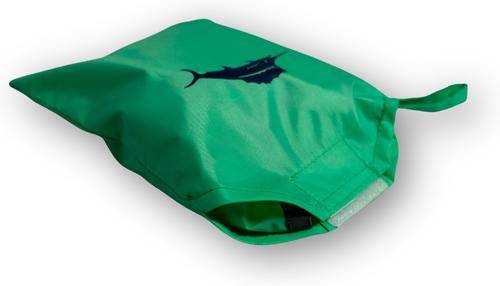 Show full view: Tommy Bahama Pet Dog Packable Raincoat with Carrying Pouch, Jade, Medium slide 2 of 2