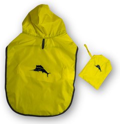 Tommy Bahama Pet Dog Packable Raincoat with Carrying Pouch, Yellow, X-Small