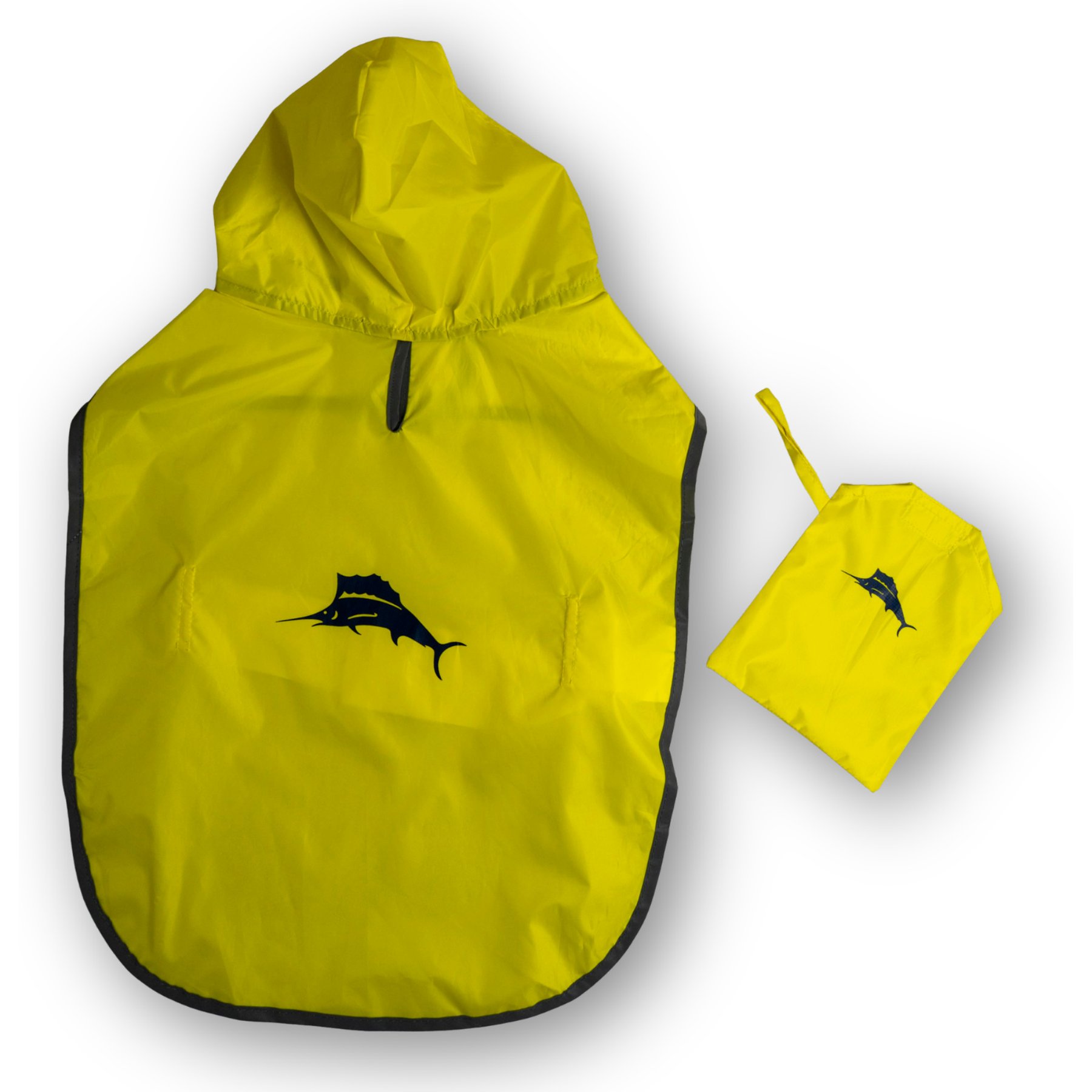 Tommy Bahama Pet Dog Packable Raincoat with Carrying Pouch, Yellow, Large