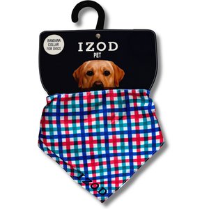 IZOD Pet Dog Bandana, Multi Check, Small