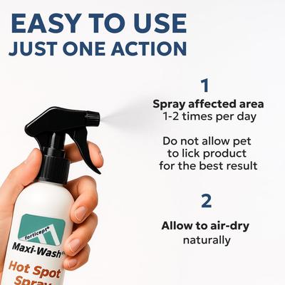 Show full view: Forticept Maxi-Wash Antimicrobial Skin & Wound Treatment Spray for Dogs, Cats, Horses & Small Pets, 8-oz bottle slide 5 of 9