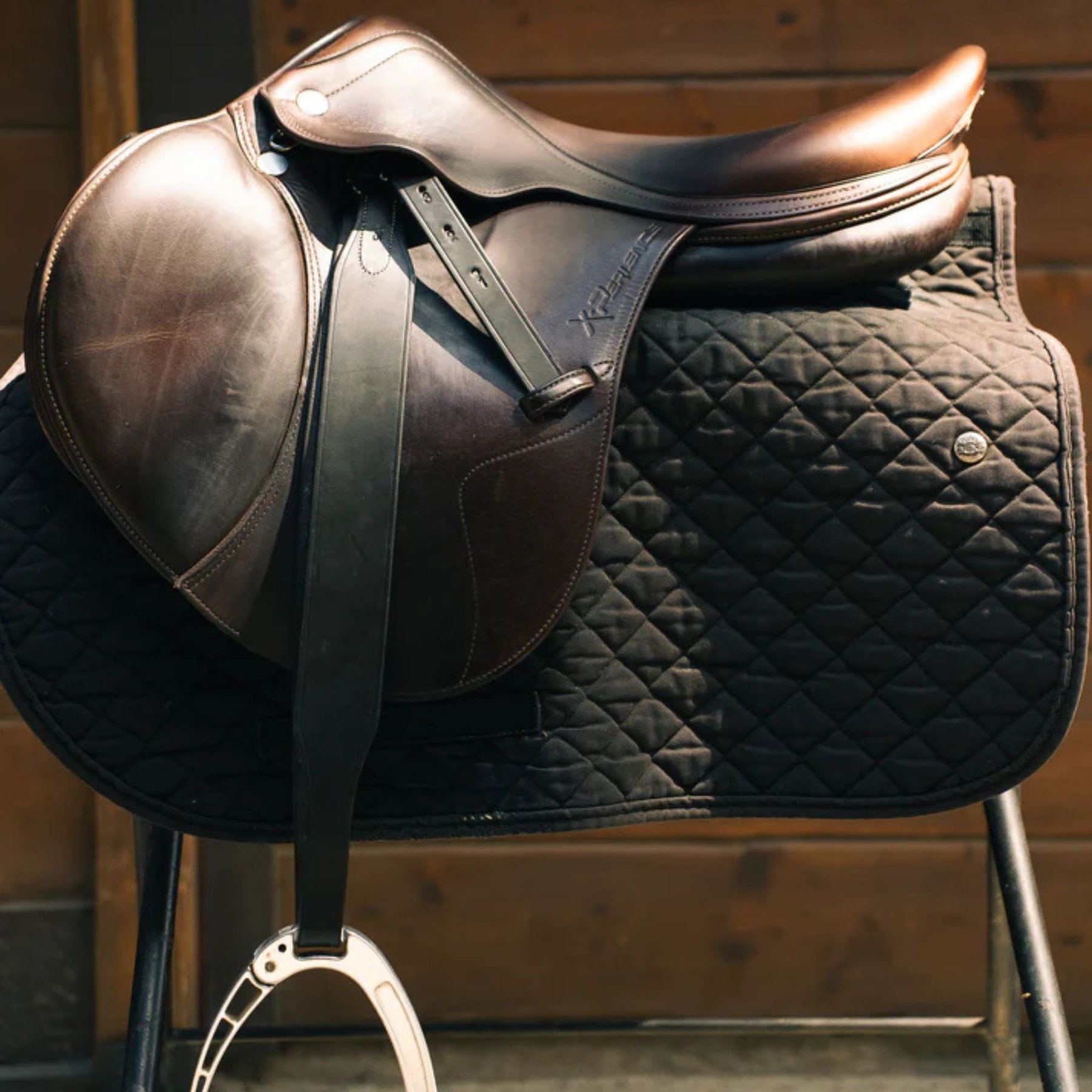 Millbrook Wide Horse Stability Leathers, Dark Brown, 53-in