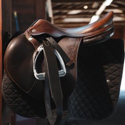 Millbrook Wide Horse Stability Leathers, Dark Brown, 45-in slide 2 of 5