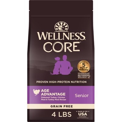 Wellness Wellness CORE Senior Grain-Free High-Protein Natural Chicken & Turkey Dry Dog Food, 4-lb bag
