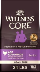 Wellness CORE Grain-Free Senior Deboned Turkey Recipe Dry Dog Food, 24-lb bag