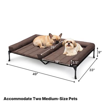 Show full view: Veehoo Double Dog Elevated Dog Bed, Brown, X-Large slide 3 of 10