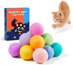 Potaroma Quiet Play Felt Cat Ball Toys with Catnip, 12 count