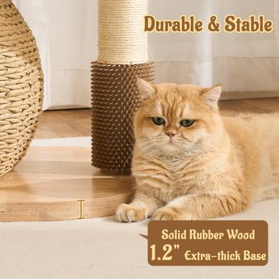 Show full view: Hittite Solid Wood 30-in Faux Fur Cat Tree Tower & Condo with Sisal Scratching Post, Capsule & Ladder, 23.6 x 17.3 x 30-in slide 7 of 10