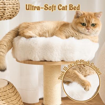 Show full view: Hittite Solid Wood 30-in Faux Fur Cat Tree Tower & Condo with Sisal Scratching Post, Capsule & Ladder, 23.6 x 17.3 x 30-in slide 3 of 10
