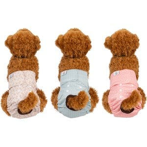 CuteBone Reusable Female Dog Diapers, 3 count, Large: 20 to 27-in waist, Leaf