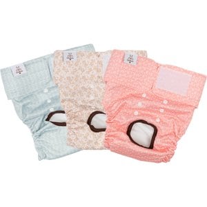 CuteBone Reusable Female Dog Diapers, 3 count, Large: 20 to 27-in waist, Leaf