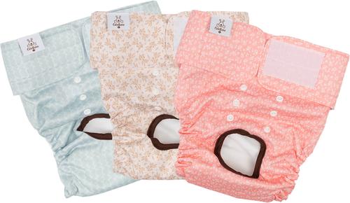 Show full view: CuteBone Reusable Female Dog Diapers, 3 count, Large: 20 to 27-in waist, Leaf slide 2 of 11