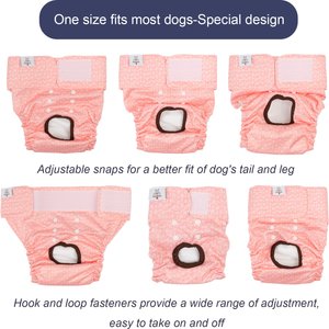CuteBone Reusable Female Dog Diapers, 3 count, Large: 20 to 27-in waist, Leaf
