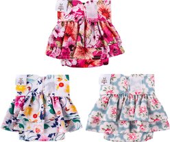 CuteBone Reusable Female Dog Diapers with Skirts, 3 count, Small: 11 to 16-in waist, Floral