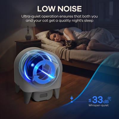 Show full view: Fumoi Automatic Self Cleaning Cat Litter Box, Grey, 21.65-in slide 7 of 7