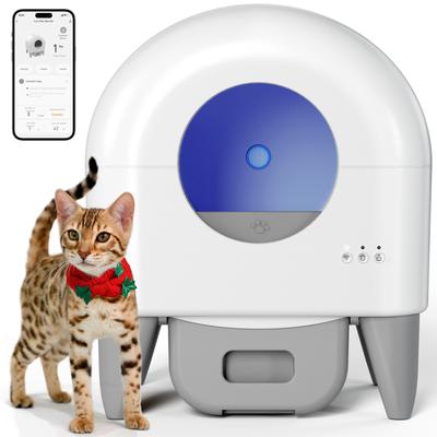 Show full view: Fumoi Automatic Self Cleaning Cat Litter Box, Grey, 21.65-in slide 1 of 7