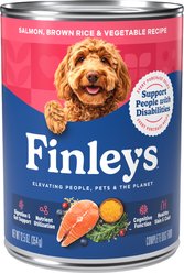 Finley's Salmon, Brown Rice & Vegetable Recipe Wet Dog Food, 12.5-oz can, case of 12