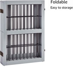 Unipaws Free Standing Configurable Wood Dog Gate, Grey, 1.5 x 132 x 31.5-in slide 2 of 7