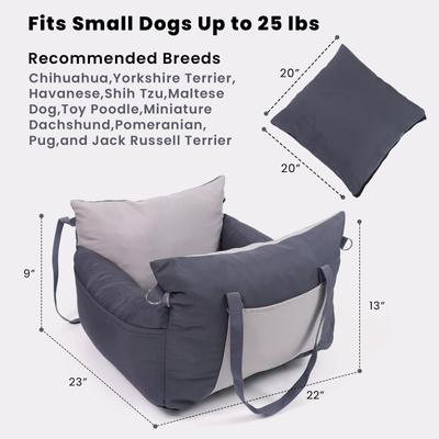 Show full view: LFC PETS Dog Car Booster Seat, Grey slide 3 of 10