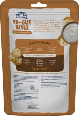 Show full view: Natural Balance Yo-Gut Bites with Peanut Butter & Banana Crunchy Dog Treats, 10-oz bag slide 3 of 9