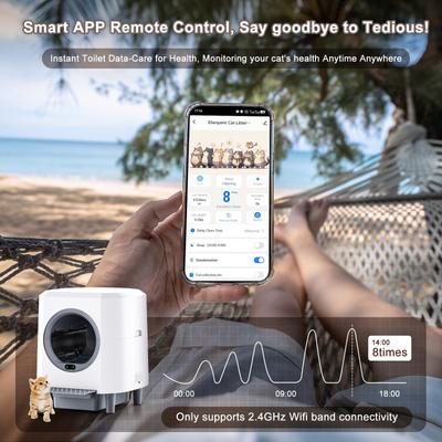 Show full view: Ellenpent Self-Cleaning APP Control & Safety Sensor Cat Litter Box, White, X-Large slide 6 of 10