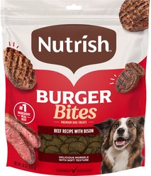 Rachael Ray Nutrish Burger Bites Beef & Bison Recipe Soft & Chewy Dog Treats, 30-oz bag (Rachael Ray)