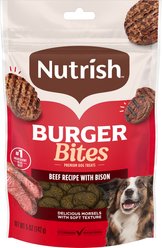 Nutrish Burger Bites, Beef Burger with Bison Grain-Free Dog Treats, 5-oz bag (Rachael Ray)