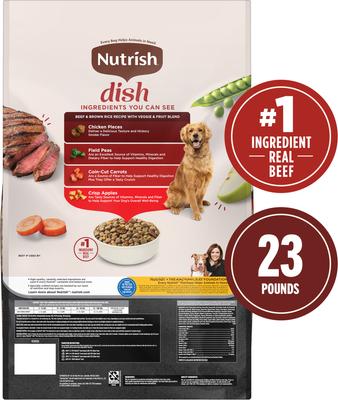 Show full view: Nutrish Dish Beef & Brown Rice Recipe with Veggies, Fruit & Chicken Dry Dog Food, 23-lb bag (Rachael Ray) slide 4 of 13