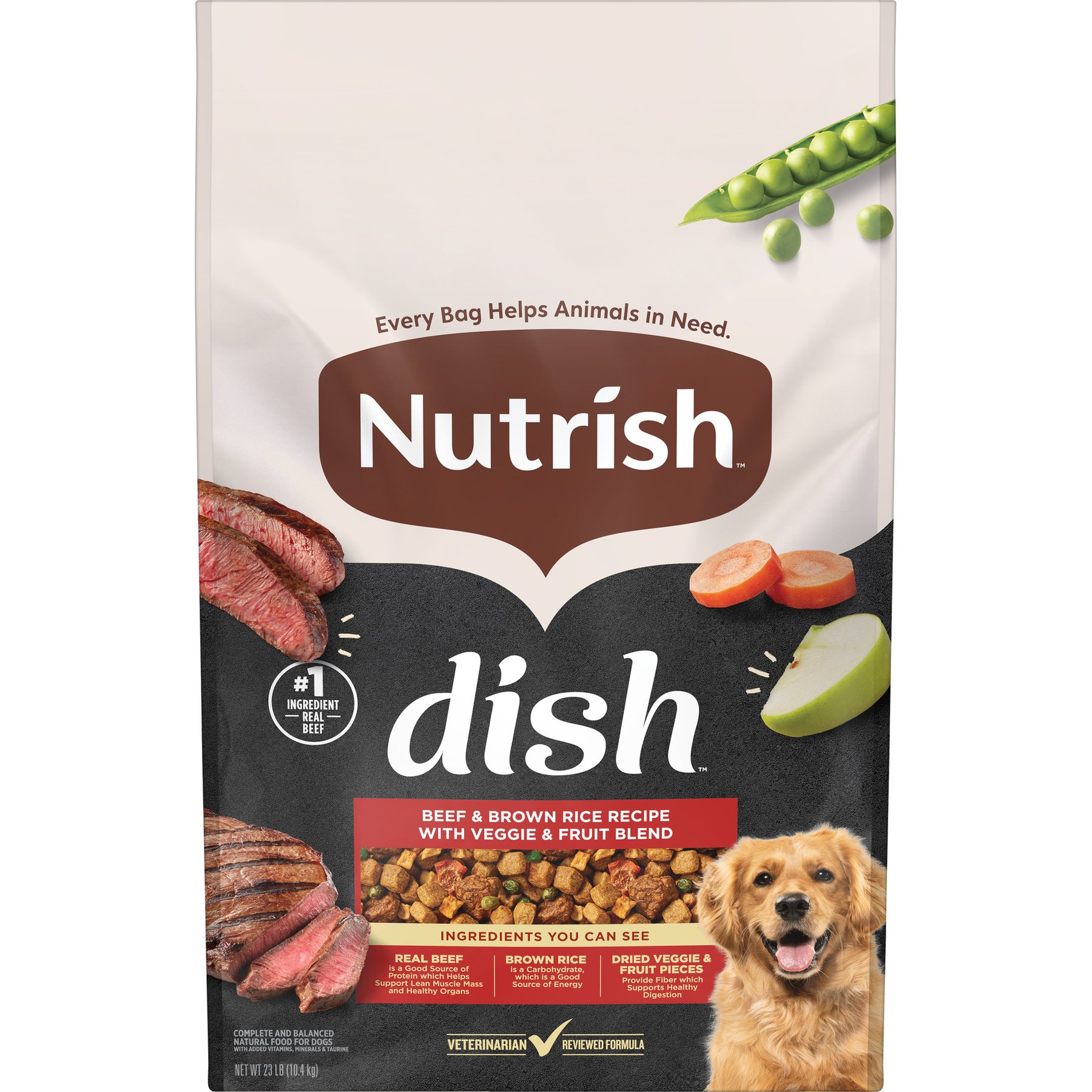 Rachael Ray Nutrish Dish Natural Beef & Rice Dry Dog Food, 23-lb bag