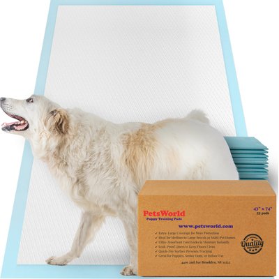 PetsWorld PetsWorld Dog Training & Potty Pads, 43 x 74-in, 25 count, Unscented