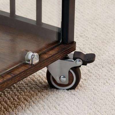 Show full view: BingoPaw Self-Innovative Tempered Glass Dog Crate Furniture Style Cage with Side Table Iron Ventilated Bars, Black, 30-in slide 4 of 10