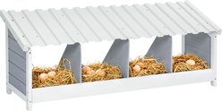 Petsfit Wood Quadruple Compartment Chicken Nesting Box with PVC Roof for Hens, 46 x 12 x 18-in