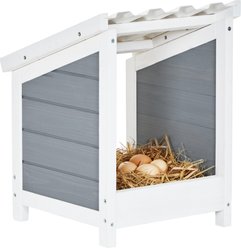 Petsfit Wood Single Compartment Chicken Nesting Box with PVC Roof for Hens, 14 x 13 x 18-in