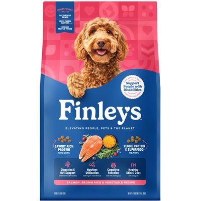 Finley's Finley's Salmon, Brown Rice & Vegetable Recipe Dry Dog Food, 20-lb bag