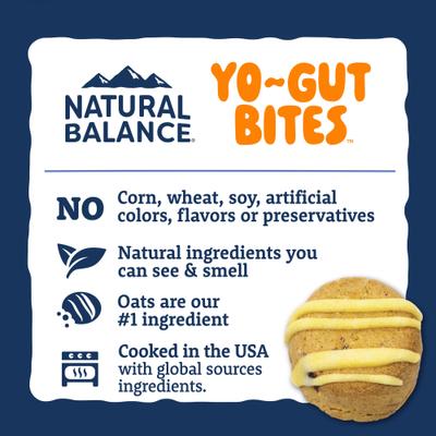 Show full view: Natural Balance Yo-Gut Bites with Pumpkin & Cranberries Crunchy Dog Treats, 10-oz bag slide 8 of 9