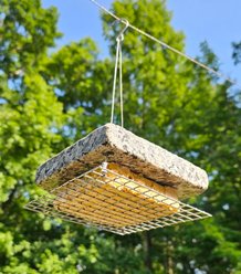 Sea Stones Peckish Lifetime Suet/Seed Cake Hanging Stainless Steel Songbird Feeder, Natural slide 2 of 3
