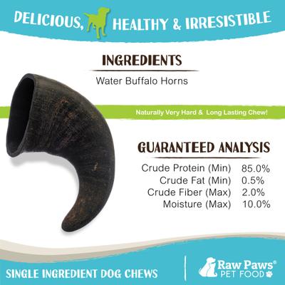 Show full view: Raw Paws Water Buffalo Horns Dog Treats, Small, 5 count slide 5 of 7