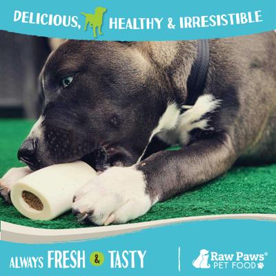 Show full view: Raw Paws Filled Cow Femurs 3 to 4-in Peanut Butter Dog Bones, 6 count slide 6 of 7