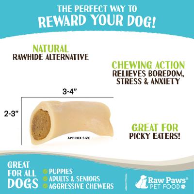 Show full view: Raw Paws Filled Cow Femurs 3 to 4-in Peanut Butter Dog Bones, 6 count slide 5 of 7