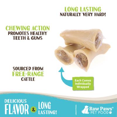 Show full view: Raw Paws Filled Cow Femurs 3 to 4-in Peanut Butter Dog Bones, 6 count slide 3 of 7