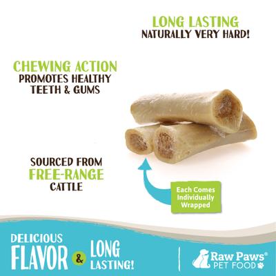 Show full view: Raw Paws Filled Cow Femurs 5 to 6-in Peanut Butter Dog Bones, 4 count slide 3 of 7