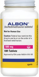 Albon (sulfadimethoxine) Tablets for Dogs & Cats, 500-mg, 30 tablets