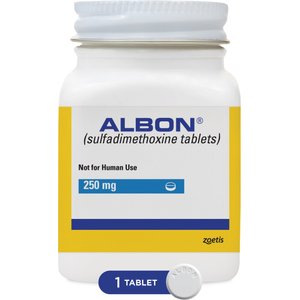 Albon (sulfadimethoxine) Tablets for Dogs & Cats, 1 tablet, 250-mg