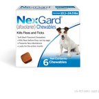 NexGard Chewables for Dogs, 10.1-24 lbs, (Blue Box), 6 Chewable Tablets (6-mos. supply)