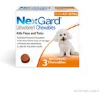 NexGard Chewables for Dogs, 4-10 lbs, (Orange Box), 3 Chewable Tablets (3-mos. supply)