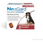 NexGard Chewables for Dogs, 60.1-121 lbs, (Red Box), 3 Chewable Tablets (3-mos. supply)