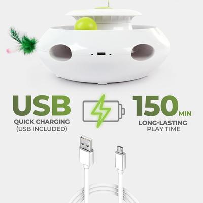 Show full view: allforpaws Interactive Bug Hut 3-in-1 Cat Motion Toy, Green, 8 x 8 x 3.9-in slide 5 of 8