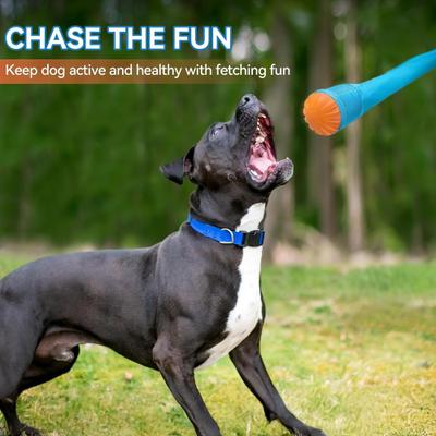 Show full view: allforpaws Wag Play Tail Fetch Squeaky Launcher Dog Toy, Multi-Color, 2.4 x 2.4 x 31.5-in slide 9 of 10