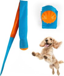 allforpaws Wag Play Tail Fetch Squeaky Launcher Dog Toy, Multi-Color, 2.4 x 2.4 x 31.5-in