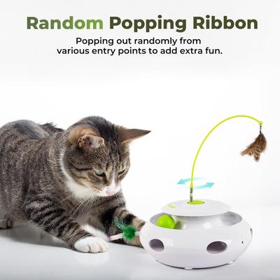 Show full view: allforpaws Interactive Bug Hut 3-in-1 Cat Motion Toy, Green, 8 x 8 x 3.9-in slide 3 of 8